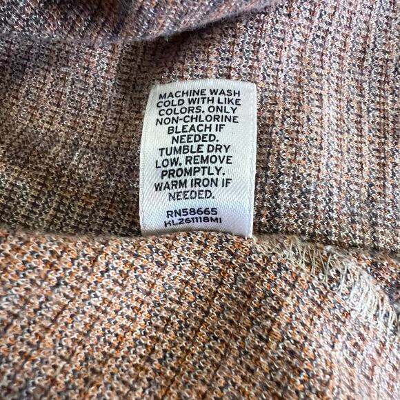 Stem 100% Organic Cotton Fall Plaid Striped Zip Hooded Kangaroo Pockets XS-S - Picture 9 of 10